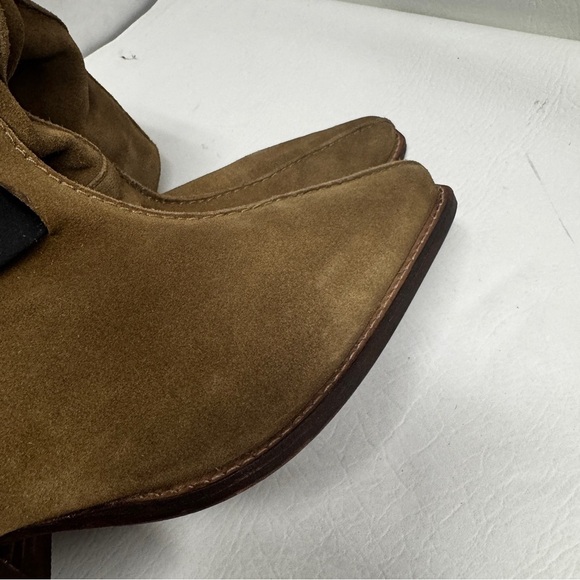 Free people Brown boots back lace sway low boots military taupe size 9.5 - Picture 10 of 16